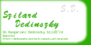 szilard dedinszky business card